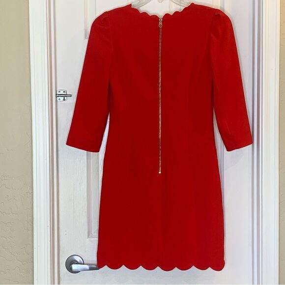 Ted Baker Red Scalloped Hem and Collar Dress US Size 4 - Picture 9 of 9